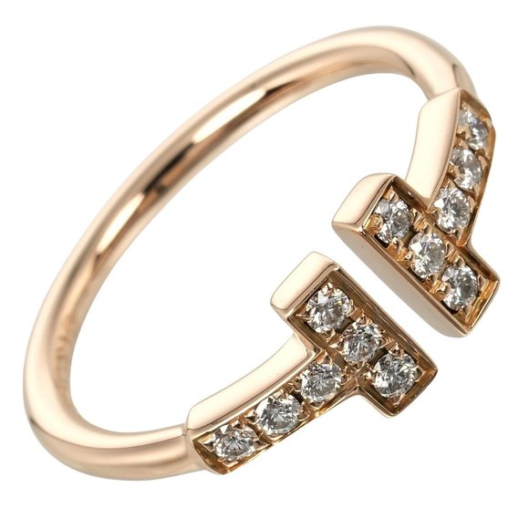 TIFFANY & CO. Rose Gold Diamond Ring - Picture 1 of 9